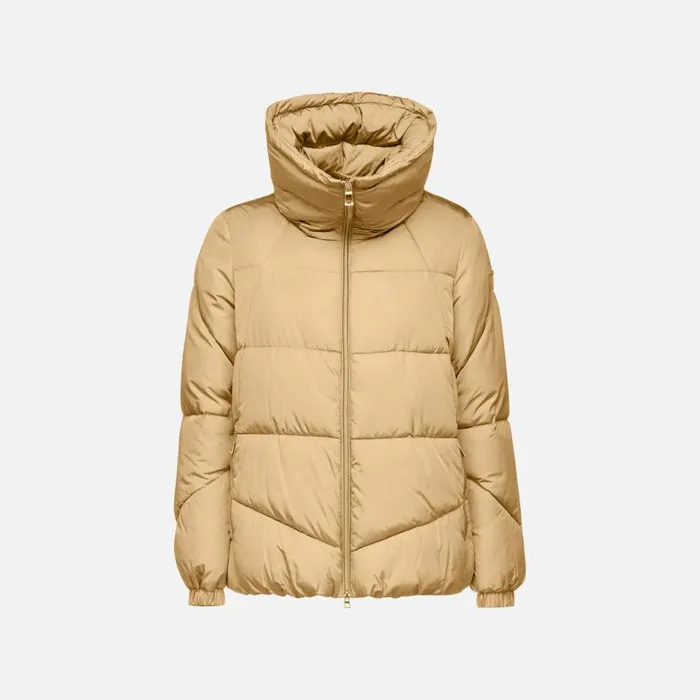 Woman Geox Jackets DAMIANA WOMAN Travertine Quilted Jacket Travertine