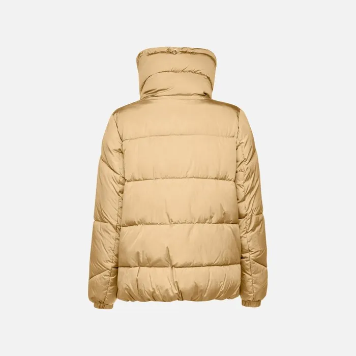 Woman Geox Jackets DAMIANA WOMAN Travertine Quilted Jacket Travertine