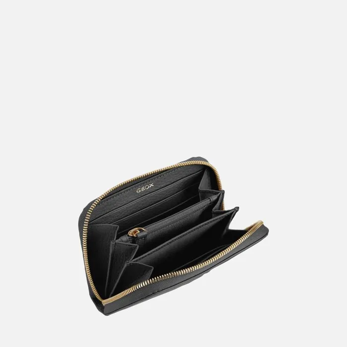Woman Geox Purses And Wallets WALLET G Wallet Black Woman CASHMERE Black