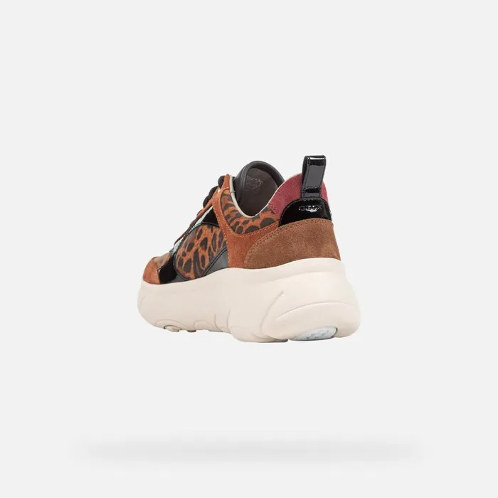 Woman Geox Sneakers NEBULA 20 X WOMAN Cognac Low Top Sneakers Cognac