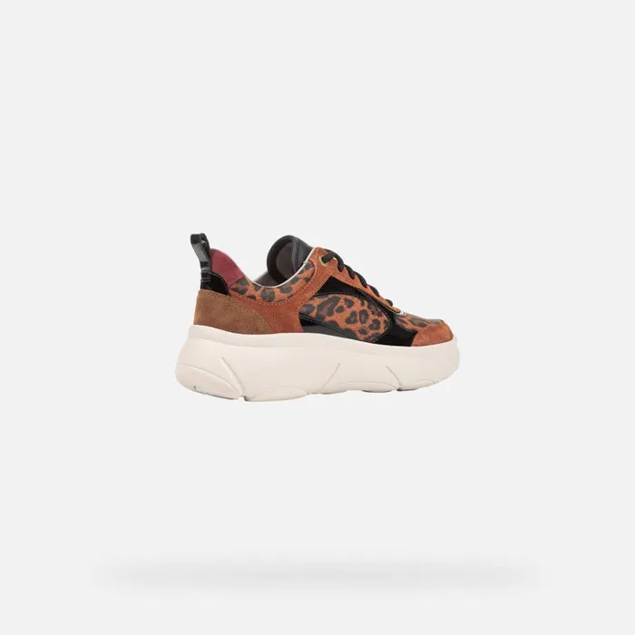 Woman Geox Sneakers NEBULA 20 X WOMAN Cognac Low Top Sneakers Cognac