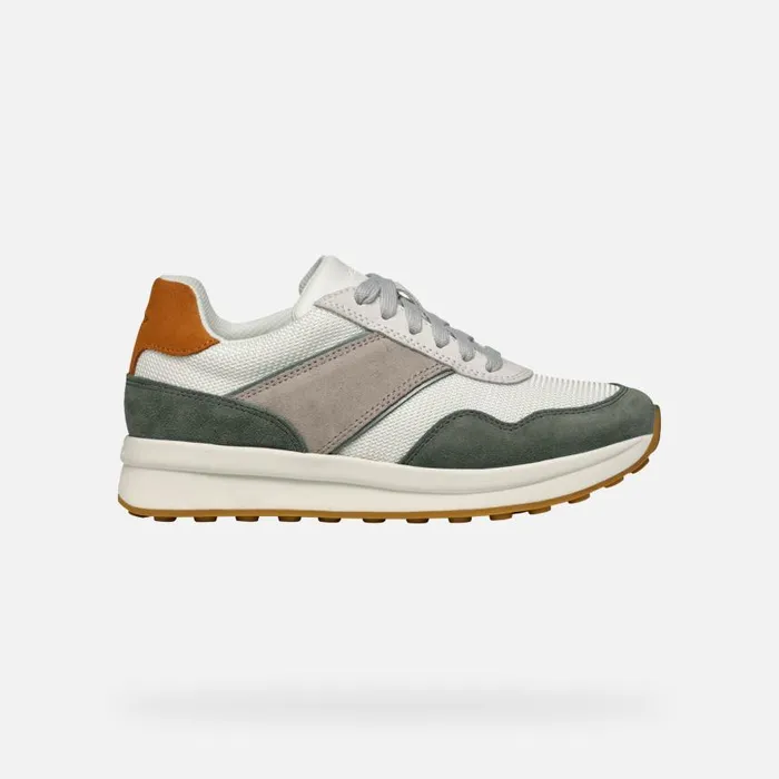 Woman Geox Sneakers RUNNTIX WOMAN Off WhiteSage Low Top Sneakers Off Whitesage
