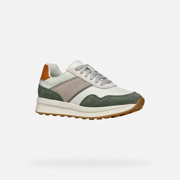 Woman Geox Sneakers RUNNTIX WOMAN Off WhiteSage Low Top Sneakers Off Whitesage