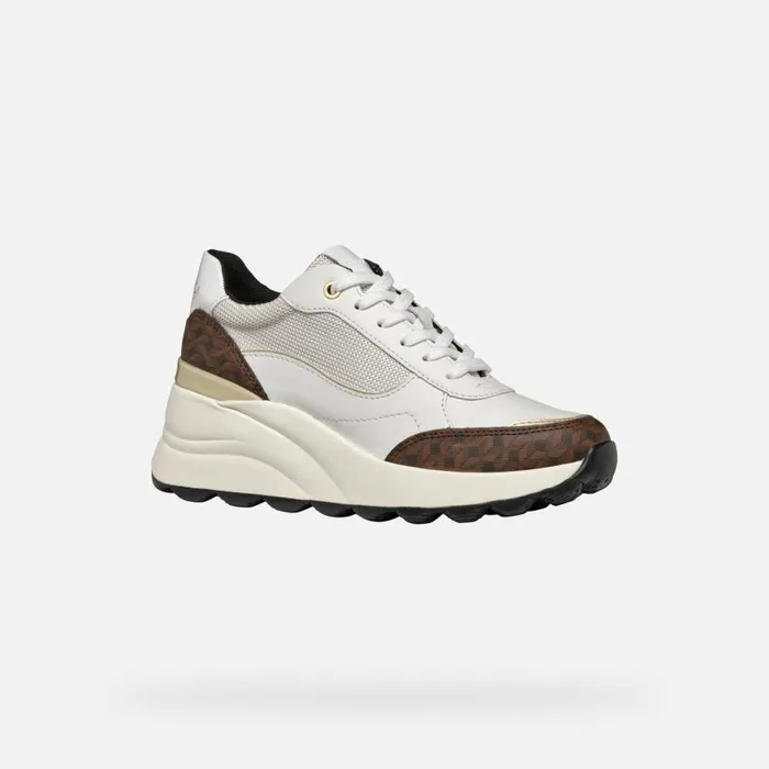 Woman Geox Sneakers SPHERICA EC13 WOMAN WhiteOff White Wedge Sneakers Whiteoff White