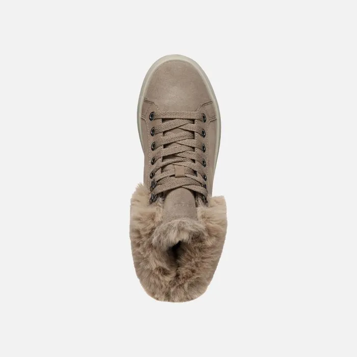 Woman Geox Sneakers SPHERICA EC41 WOMAN Taupe High Top Sneakers Taupe