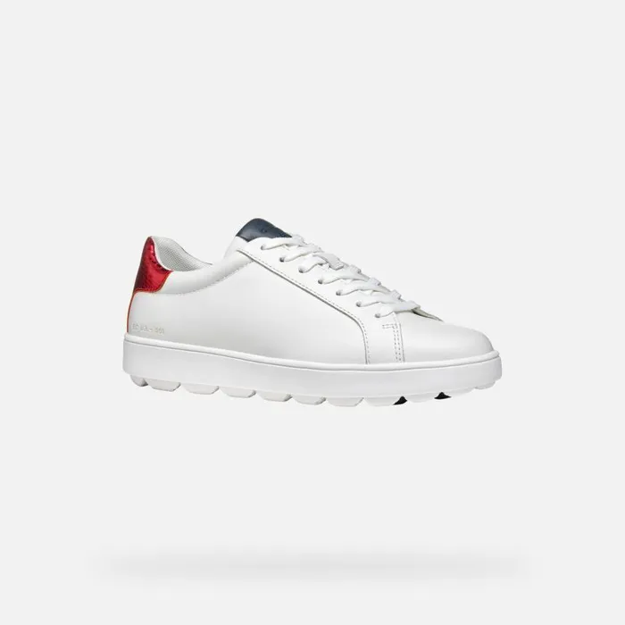 Woman Geox Sneakers SPHERICA ECUB1 WOMAN WhiteNavyRed Low Top Sneakers Whitenavyred