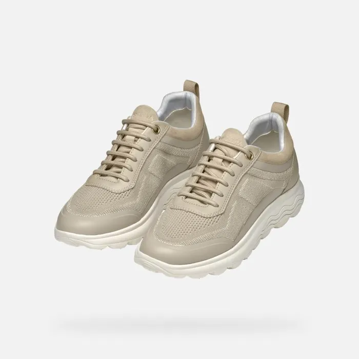 Woman Geox Sneakers SPHERICA WOMAN Light Taupe Low Top Sneakers Light Taupe