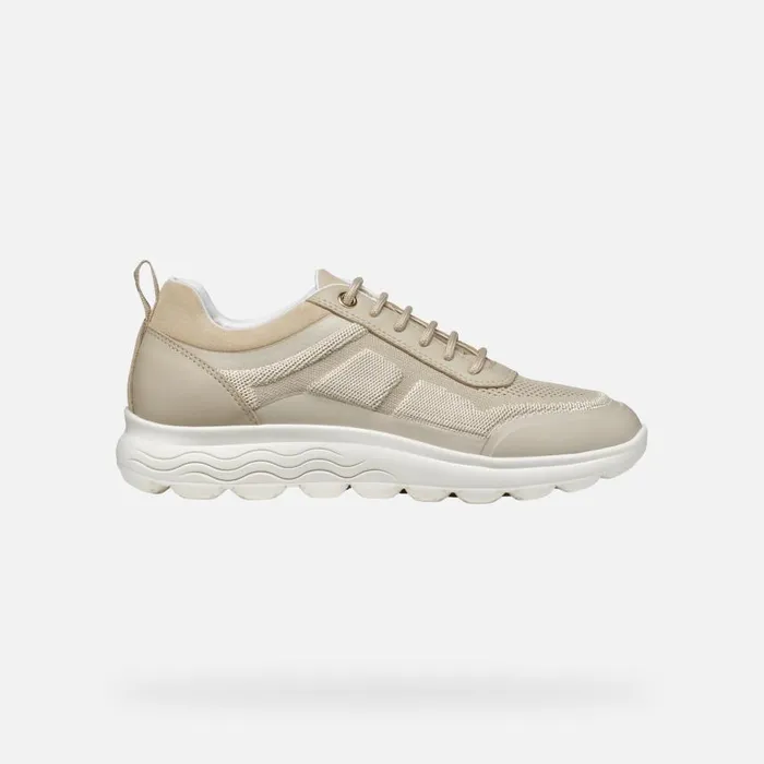Woman Geox Sneakers SPHERICA WOMAN Light Taupe Low Top Sneakers Light Taupe