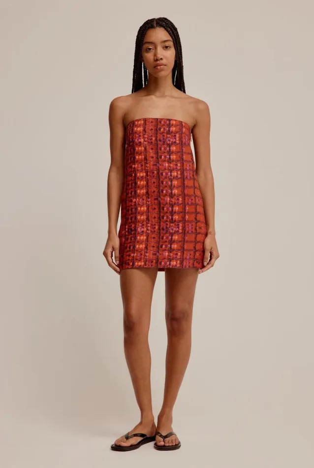 Woman Venroy Dresses Linen Strapless Mini Dress
