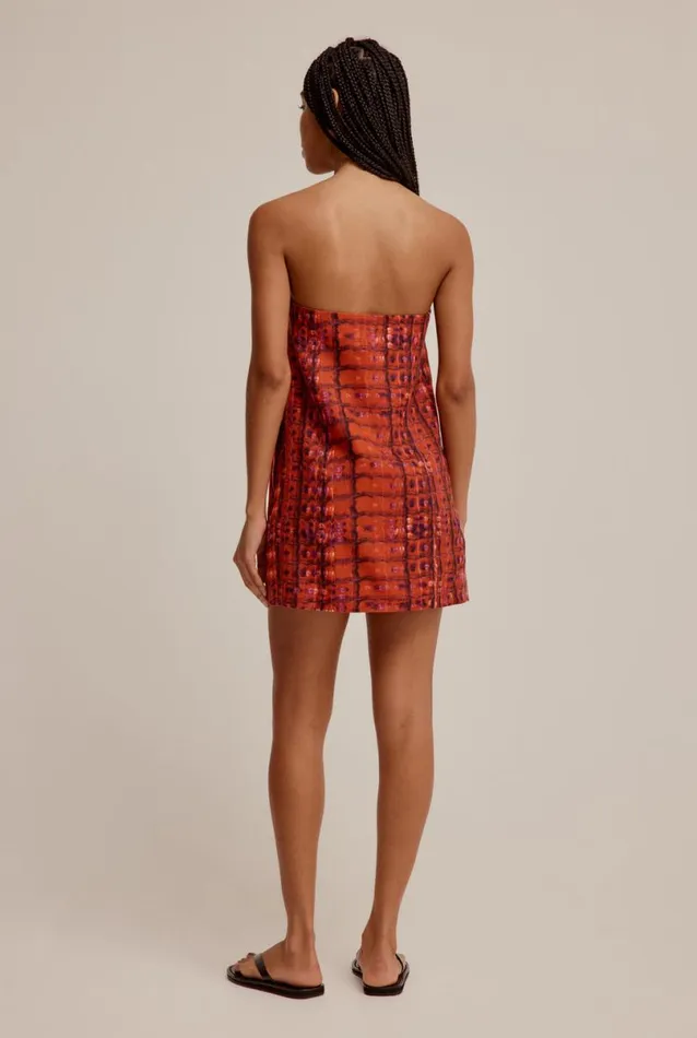 Woman Venroy Dresses Linen Strapless Mini Dress