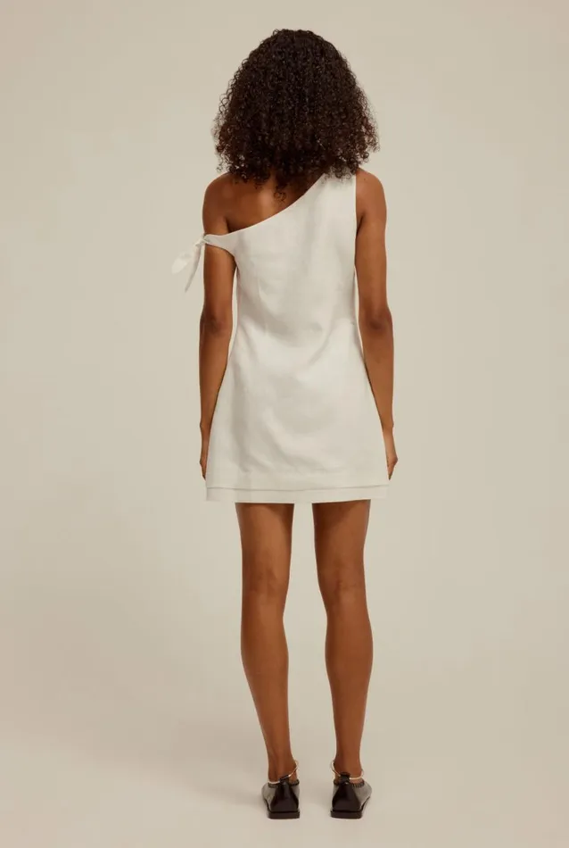 Woman Venroy Dresses Side Tie Linen Mini Dress