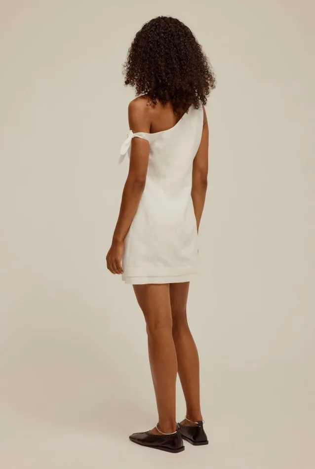 Woman Venroy Dresses Side Tie Linen Mini Dress