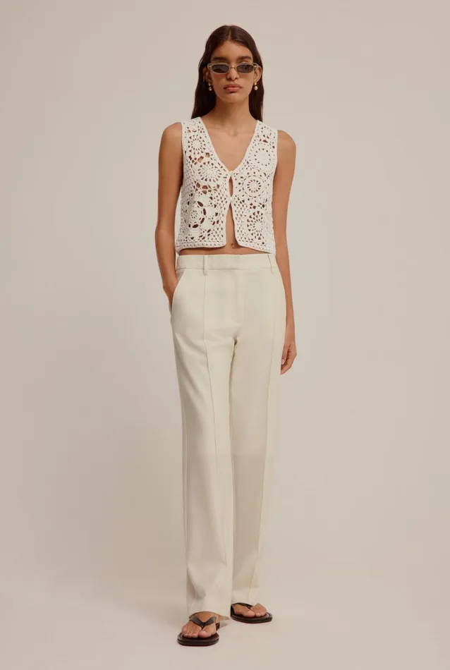 Woman Venroy Knitwear Crochet Cotton Tank
