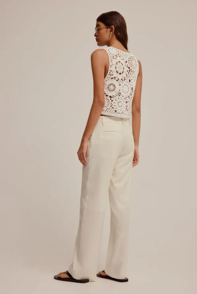 Woman Venroy Knitwear Crochet Cotton Tank
