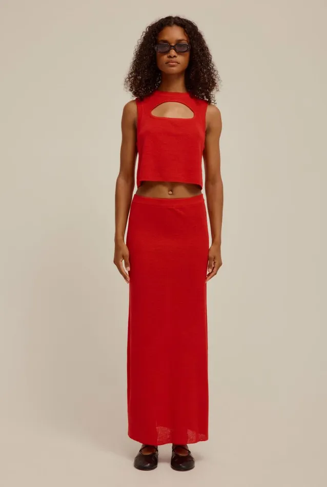 Woman Venroy Knitwear Cut Out Rib Knitted Tank