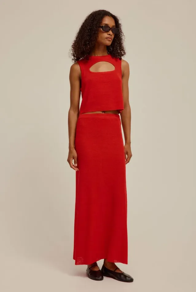 Woman Venroy Knitwear Cut Out Rib Knitted Tank