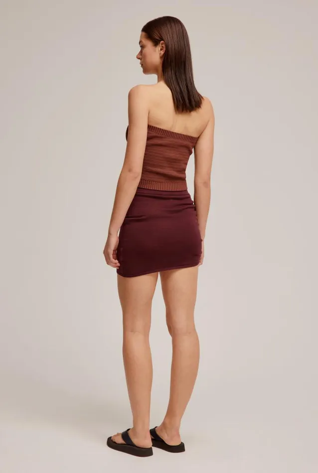Woman Venroy Knitwear Drawstring Knit Mini Skirt