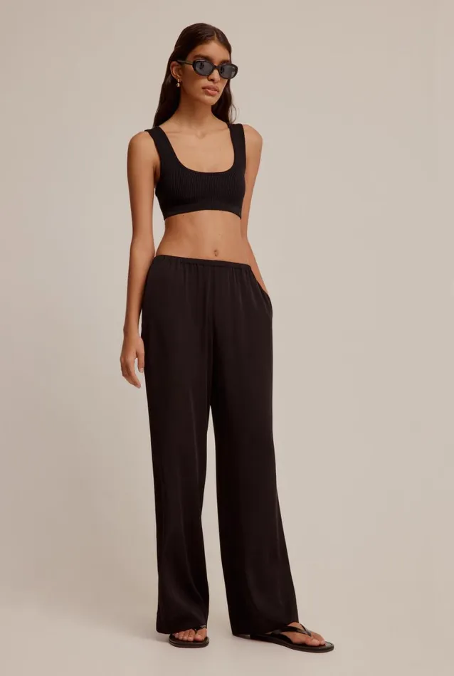 Woman Venroy Pants Drapey Elastic Waist Trouser