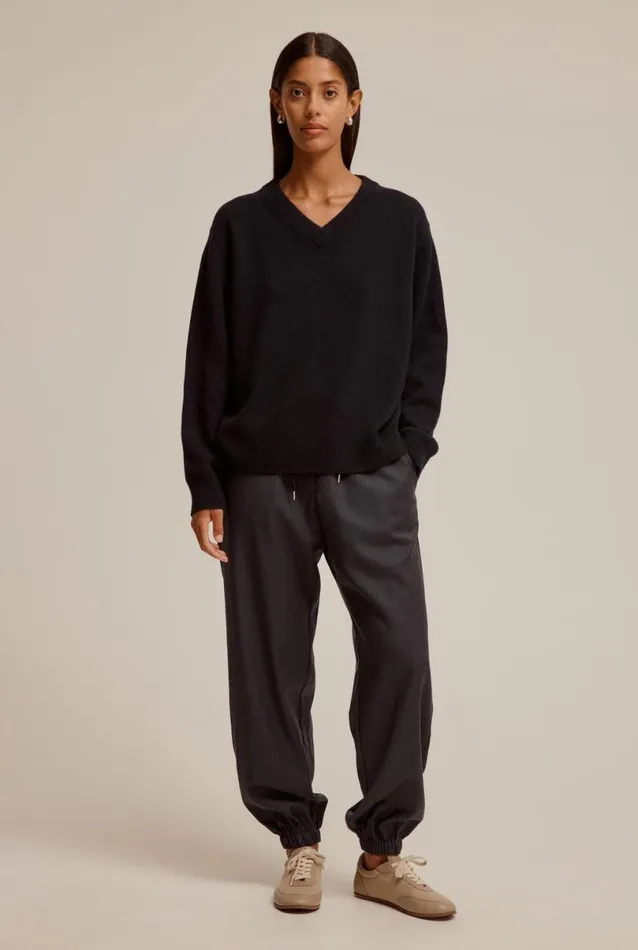 Woman Venroy Pants Pinstripe Wool Jogger