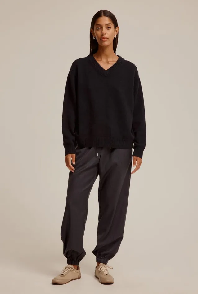 Woman Venroy Pants Pinstripe Wool Jogger