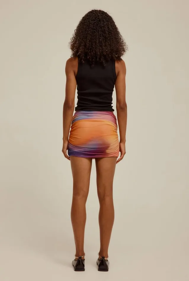 Woman Venroy Skirts Ruched Mesh Mini Skirt