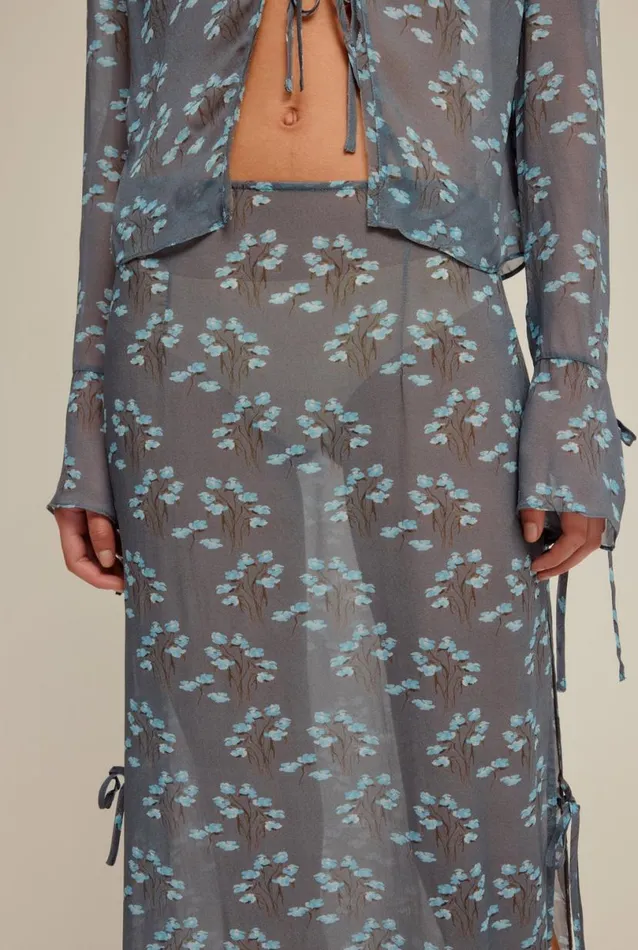Woman Venroy Skirts Sheer Tie Side Skirt