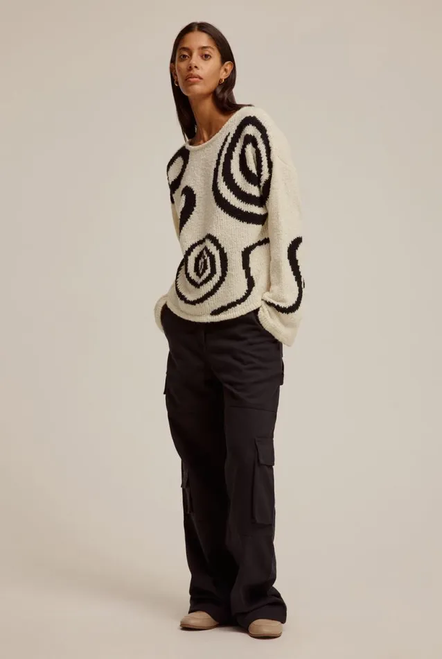 Woman Venroy Sweaters Intarsia Knit Sweater