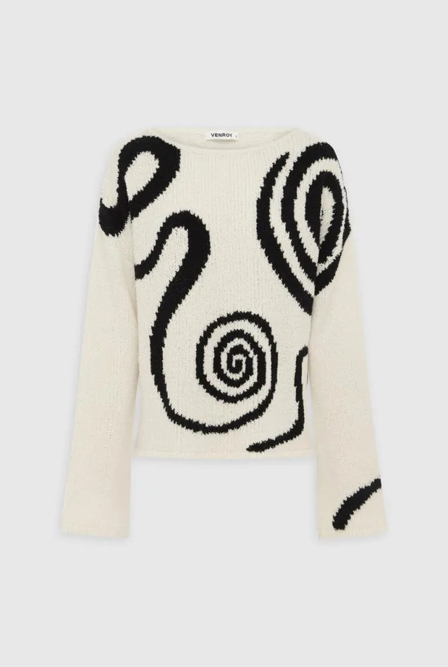 Woman Venroy Sweaters Intarsia Knit Sweater