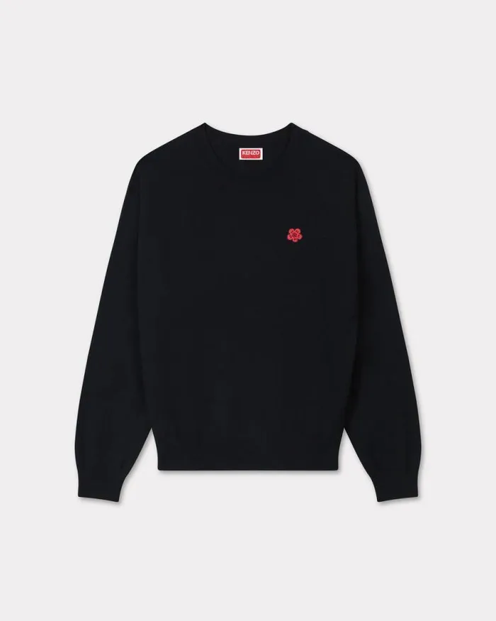 Women 039Boke Flower039 Embroidered Jumper In Wool Black Kenzo Sweaters And Cardigans