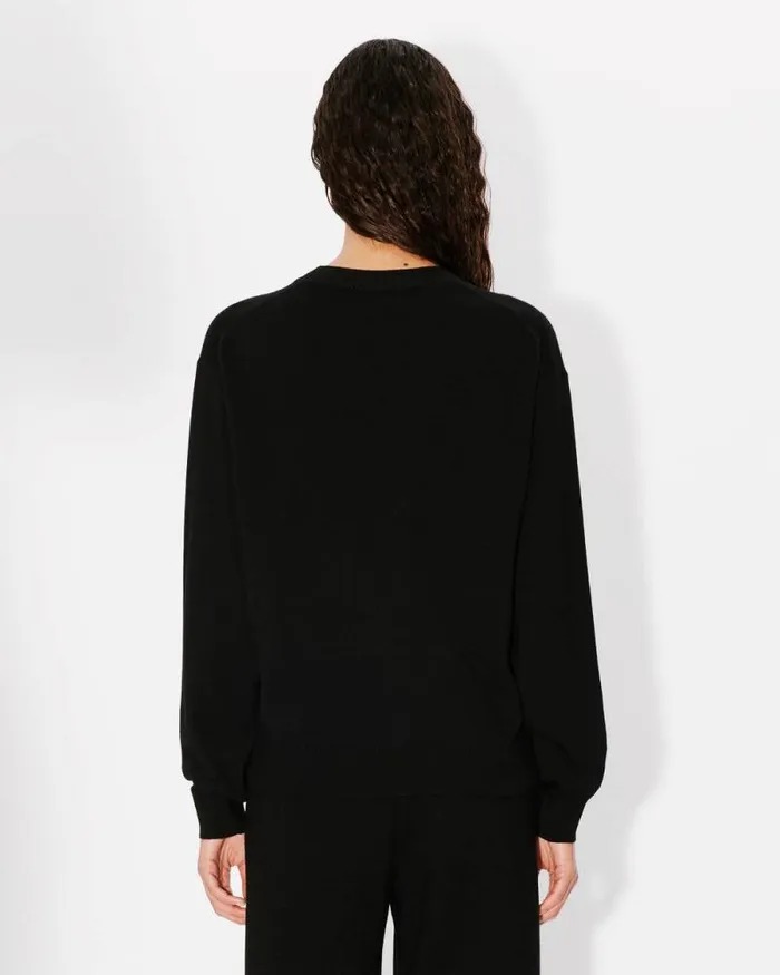 Women 039Boke Flower039 Embroidered Jumper In Wool Black Kenzo Sweaters And Cardigans