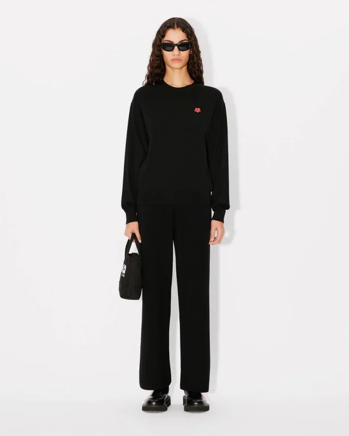 Women 039Boke Flower039 Embroidered Jumper In Wool Black Kenzo Sweaters And Cardigans
