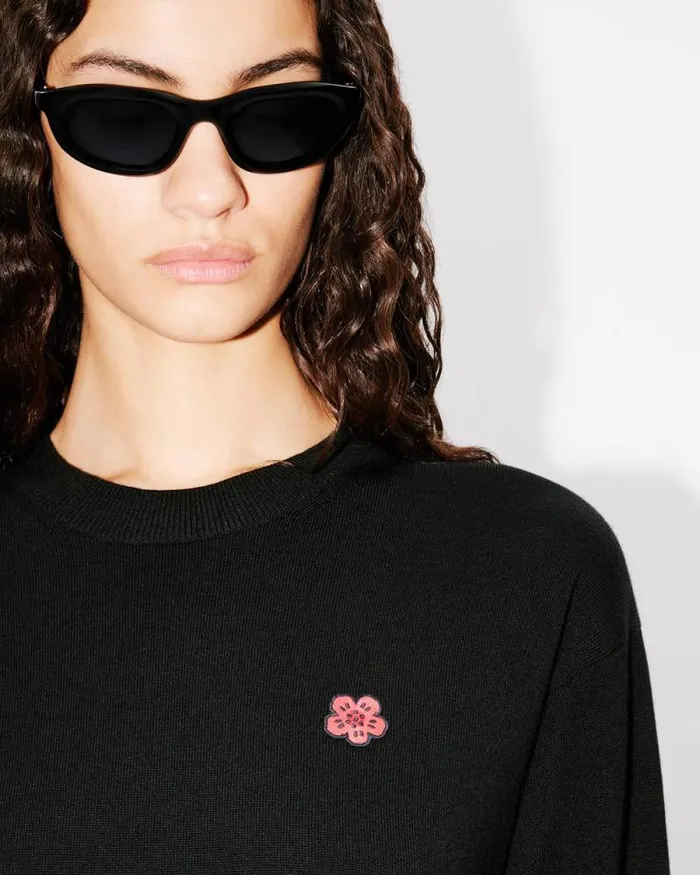 Women 039Boke Flower039 Embroidered Jumper In Wool Black Kenzo Sweaters And Cardigans