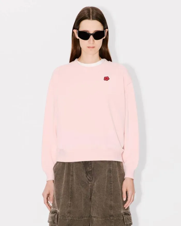 Women 039Boke Flower039 Embroidered Sweatshirt In Cotton Faded Pink Kenzo Sweatshirts And Hoodies