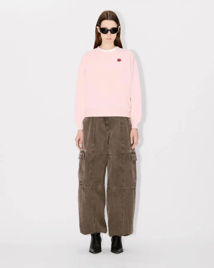 Women 039Boke Flower039 Embroidered Sweatshirt In Cotton Faded Pink Kenzo Sweatshirts And Hoodies