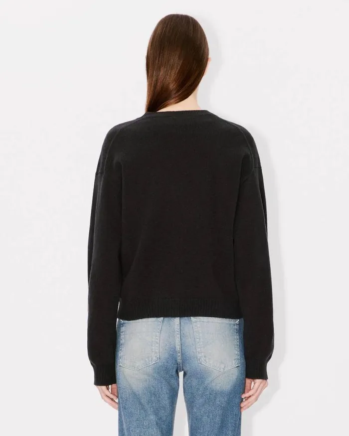 Women 039Boke Flower039 Jumper In Wool Black Kenzo Sweaters And Cardigans