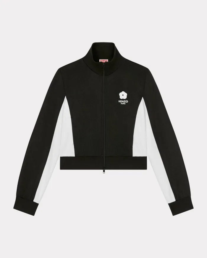 Women 039Boke Flower 20039 Embroidered Fitted Jacket Black Kenzo Sweatshirts And Hoodies