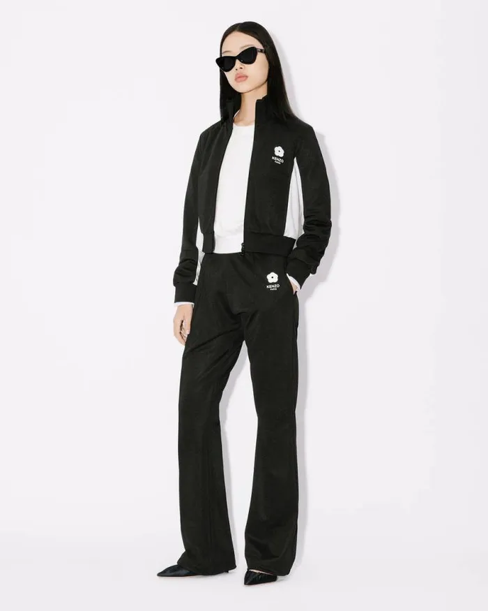 Women 039Boke Flower 20039 Embroidered Fitted Jacket Black Kenzo Sweatshirts And Hoodies