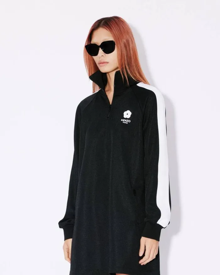 Women 039Boke Flower 20039 Embroidered Jersey Dress Black Kenzo Dresses And Skirts