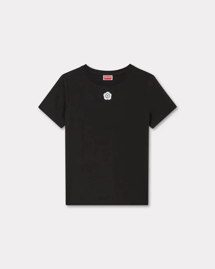 Women 039Boke Flower 20039 Embroidered Tshirt In Cotton Black Kenzo Tshirts And Polos