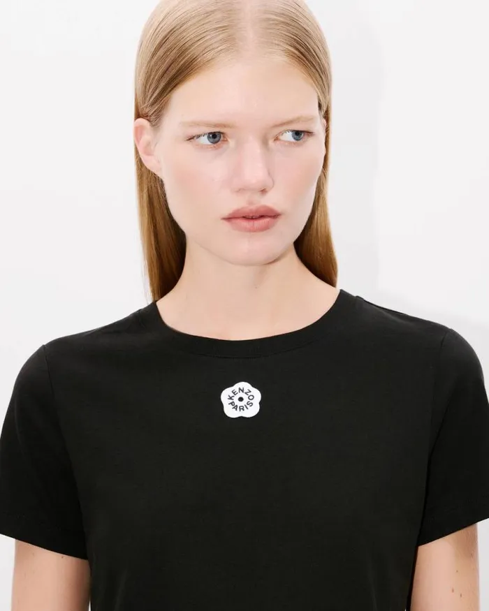 Women 039Boke Flower 20039 Embroidered Tshirt In Cotton Black Kenzo Tshirts And Polos