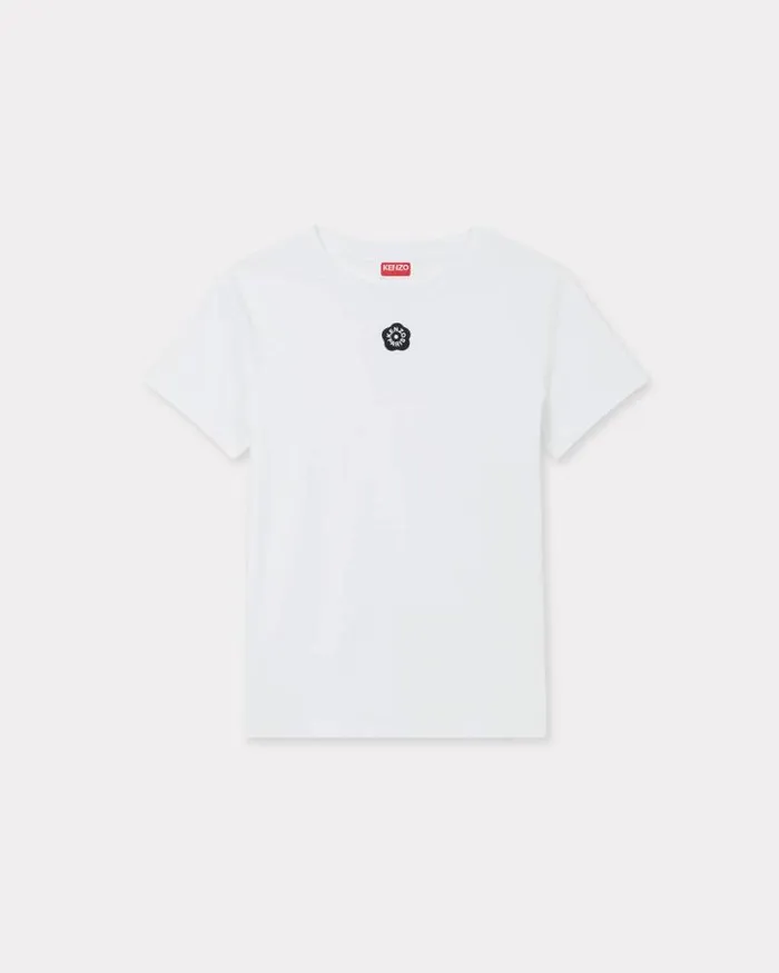 Women 039Boke Flower 20039 Embroidered Tshirt In Cotton White Kenzo Tshirts And Polos