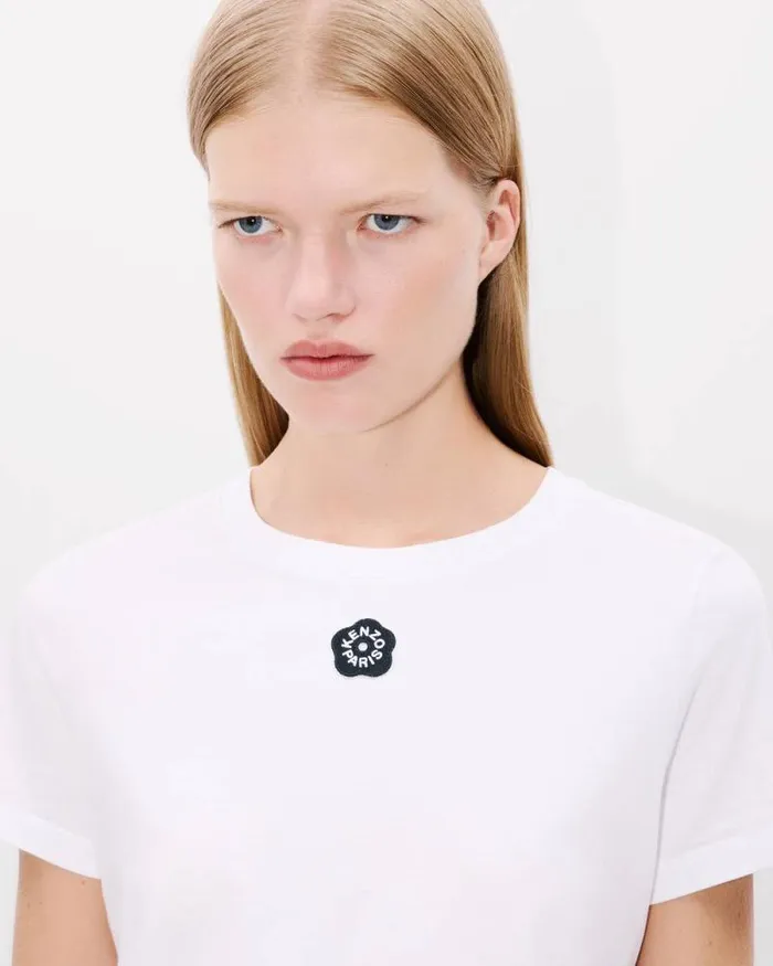 Women 039Boke Flower 20039 Embroidered Tshirt In Cotton White Kenzo Tshirts And Polos
