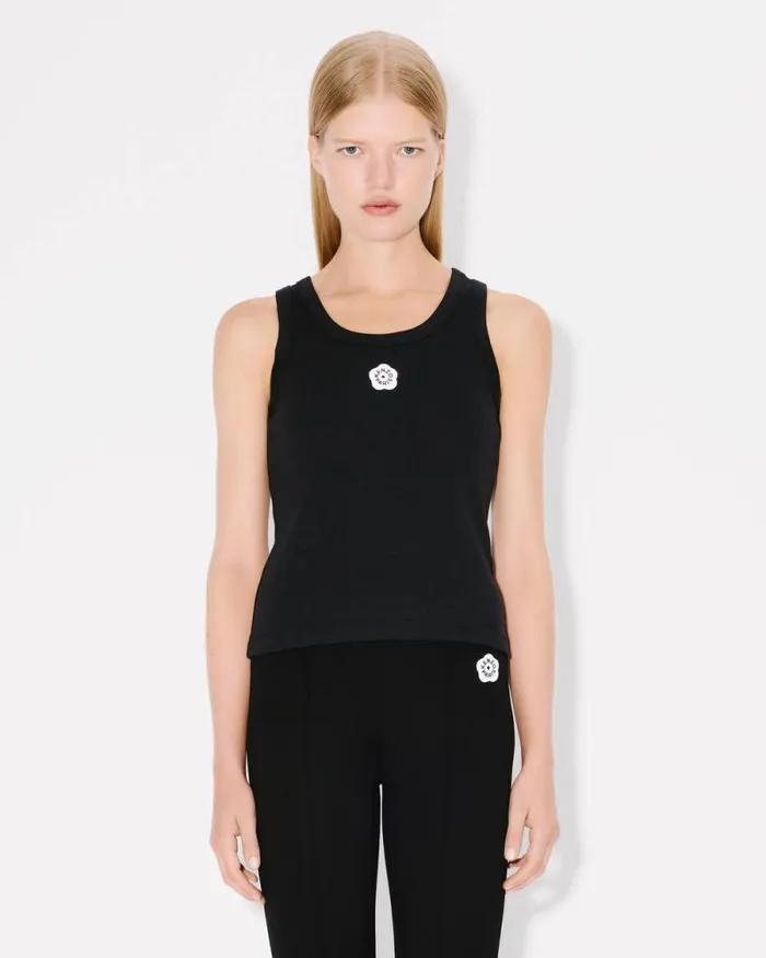 Women 039Boke Flower 20039 Rib Tank Top Black Kenzo Shirts And Tops