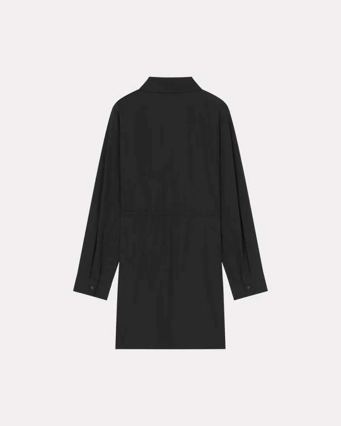Women 039Boke Flower 20039 Shirt Dress In Technical Cotton Black Kenzo Dresses And Skirts