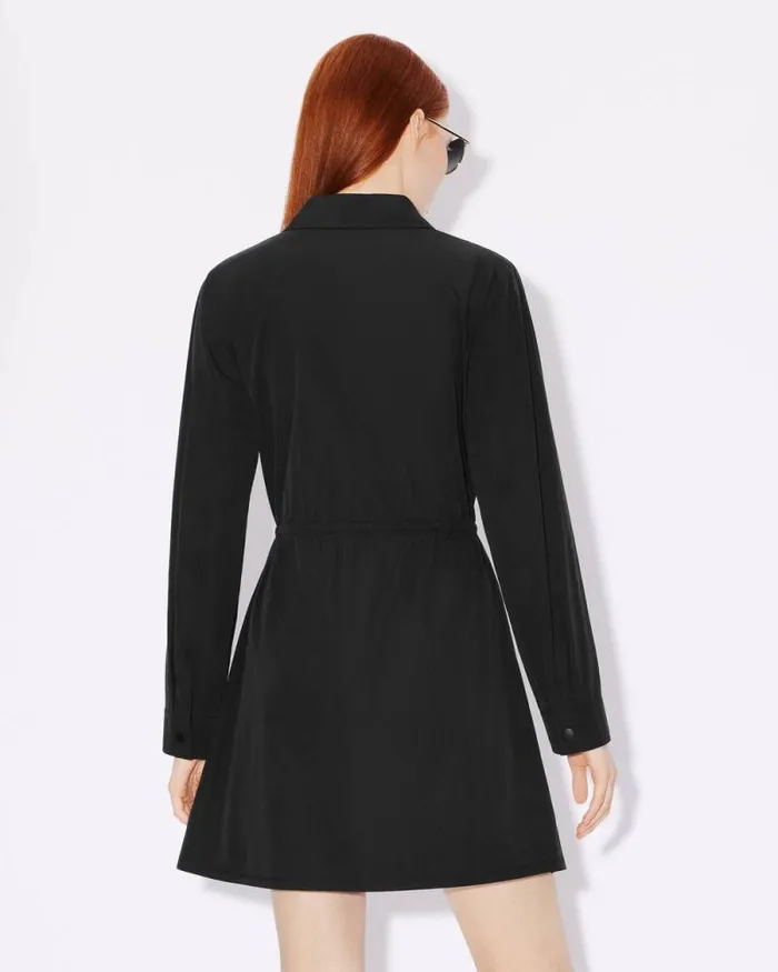 Women 039Boke Flower 20039 Shirt Dress In Technical Cotton Black Kenzo Dresses And Skirts
