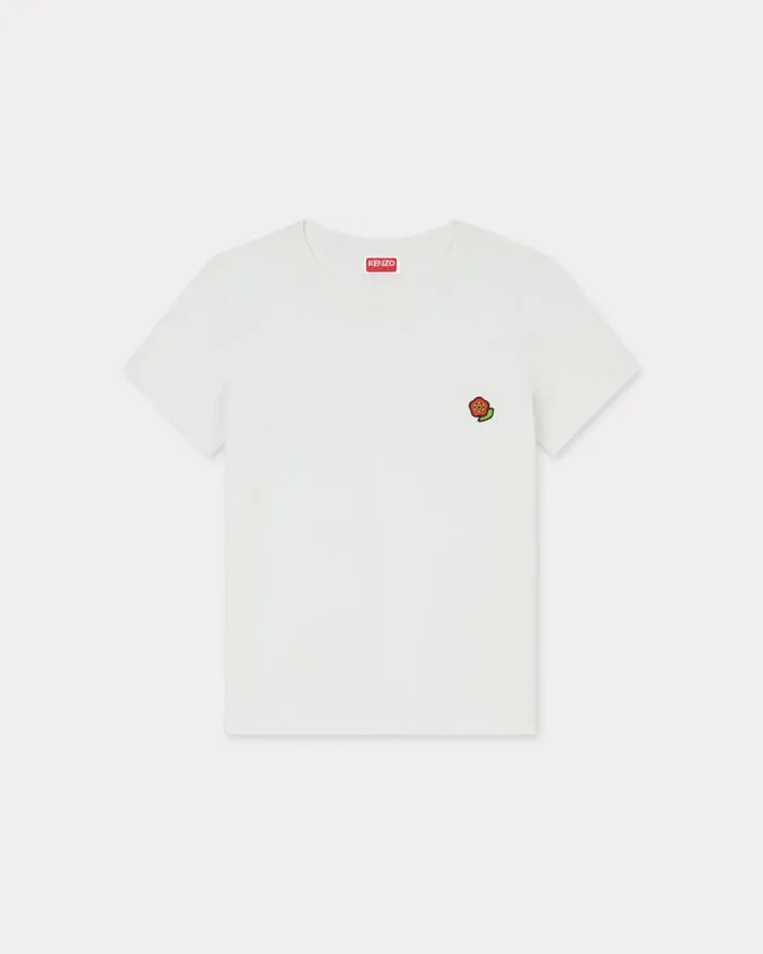 Women 039KENZO Pop039 Embroidered Cotton Tshirt Off White Kenzo Tshirts And Polos