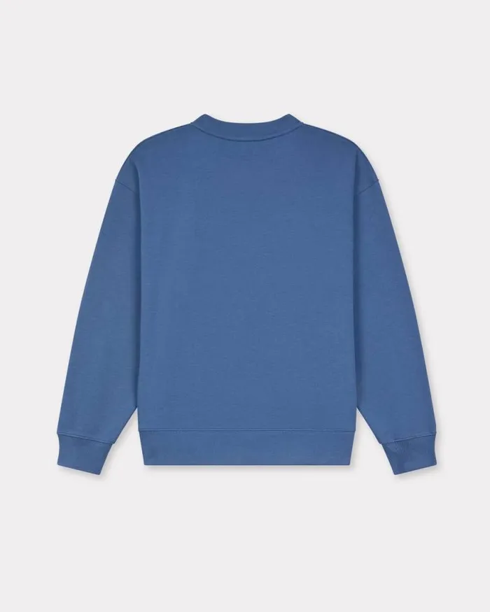 Women 039KENZO Pop039 Embroidered Sweatshirt In Cotton Blue Kenzo Sweatshirts And Hoodies