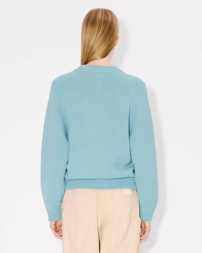 Women 039KENZO Pop039 Jumper In Wool And Cotton Aqua Kenzo Sweaters And Cardigans