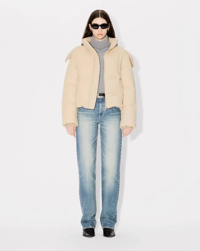 Women 039KENZO Weave039 Down Jacket Beige Kenzo Jackets And Coats