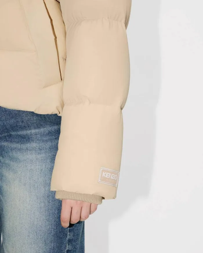 Women 039KENZO Weave039 Down Jacket Beige Kenzo Jackets And Coats